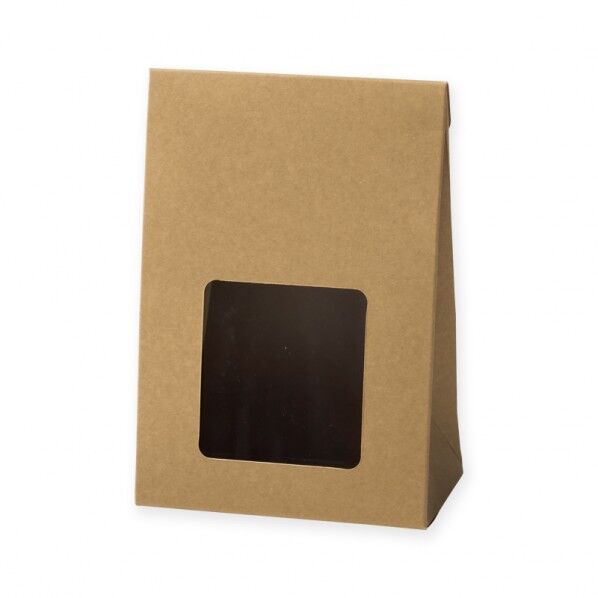 HEIKO クラフトギフトBOX 窓付角底M 幅110×マチ60×高160mm 窓:横60×縦65mm 006897932 10枚...