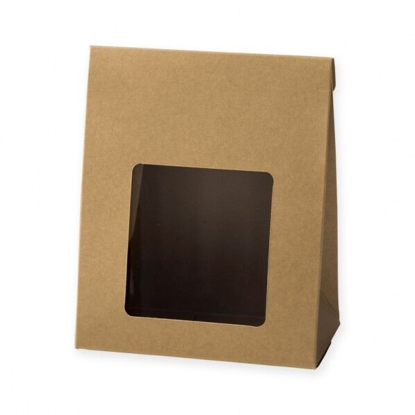 HEIKO クラフトギフトBOX 窓付角底L 幅130×マチ70×高160mm 窓:横75×縦80mm 006897933 10枚...