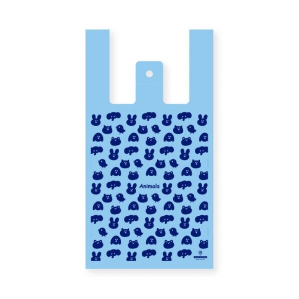 HEIKO レジ袋 ハンドハイパー アニマルズ B M 厚0.016×幅240/全体幅370×高450mm(マチ:130mm) 006902262 100枚