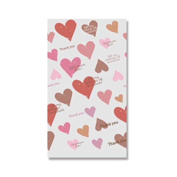 バレンタインOPP袋 クリスタルパック スモーキーハート 3S