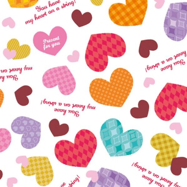 ギフト包装紙 半才 ハートストリング