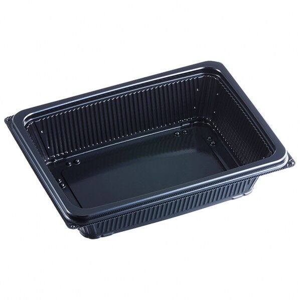 エフピコ 弁当容器 DLV角 本体 19-14(47)MSD 黒 外寸:193×144×高47mm 004468694 50枚