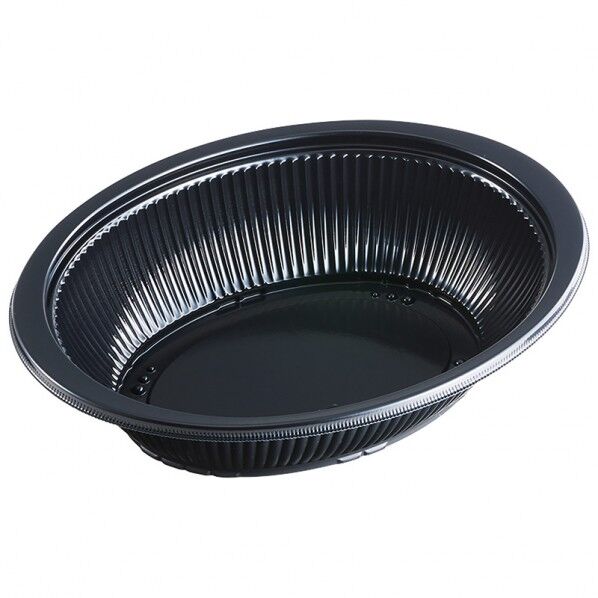 エフピコ 弁当容器 DLV楕円 本体 24-18(60)MSD 黒 外寸:243×181×高60mm 004468697 50枚