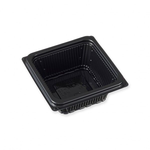 エフピコ 弁当容器 DLV角 本体 12-12(47) 黒 外寸:118×118×47mm 004468771 50枚