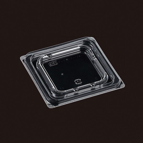エフピコ 弁当容器 T-DLV角 内外嵌合K蓋 12-12 穴有 外寸:118×118×8mm 004468772 50枚