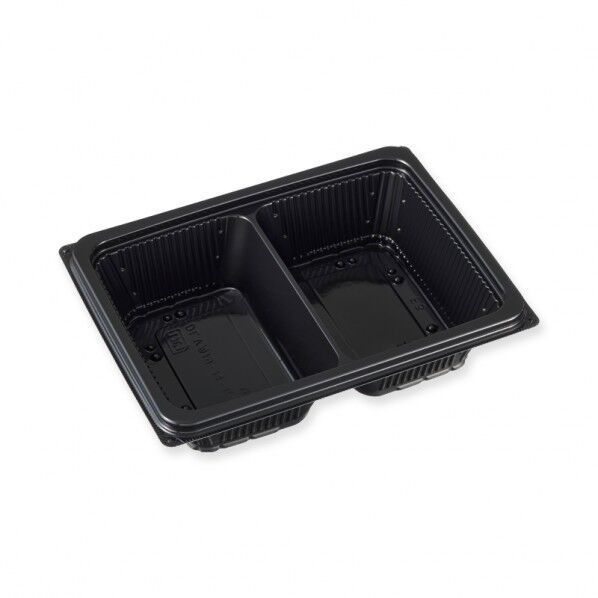 エフピコ 弁当容器 DLV角 本体 19-14-1(47) 黒 外寸:193×144×47mm 004468773 50枚