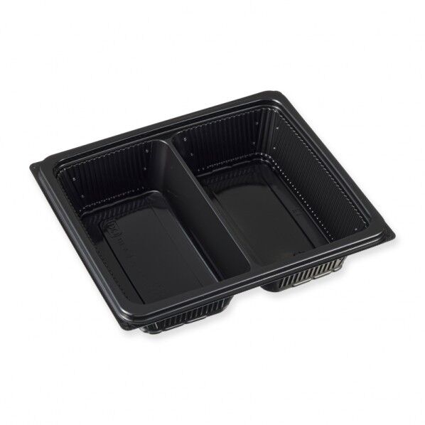 エフピコ 弁当容器 DLV角 本体 20-17-1(47) 黒 外寸:200×174×47mm 004468774 50枚