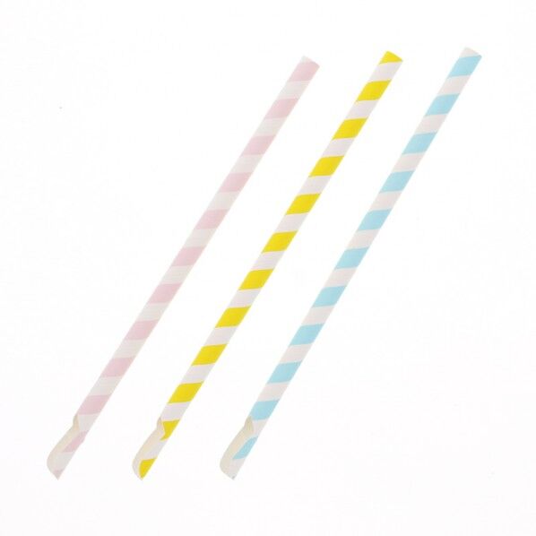ペーパースプーンストロー さーじ君 小箱入り ストライプ柄3色アソート