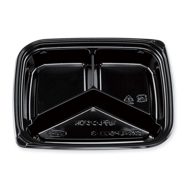 エフピコチューパ 惣菜容器 グルメLP 本体 500-3 黒 外寸:175×148×高28mm 004468472 100枚