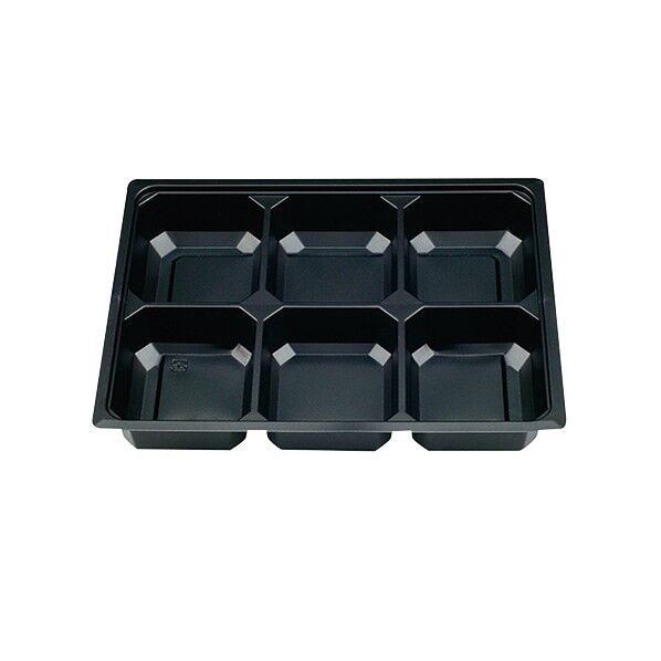 エフピコチューパ 仕出し弁当容器 紙ボックス 中仕切 70-55 B-1 黒 外寸:216×166×35mm 004468525 50枚