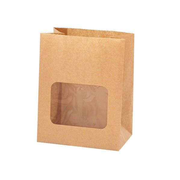 NF窓付耐油角底袋 13ー8 未晒無地