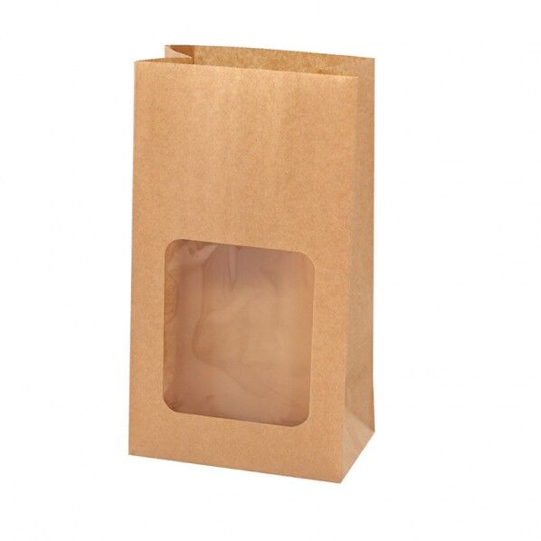 NF窓付耐油角底袋 No．4 未晒無地