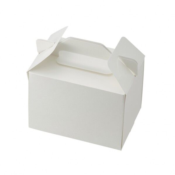 スリムエコキャリーケーキ箱 10.5×15 ケーキ2~3個用 ホワイト