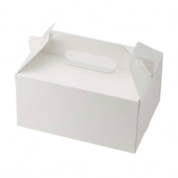 スリムエコキャリーケーキ箱 15×21 ケーキ6~7個用 ホワイト