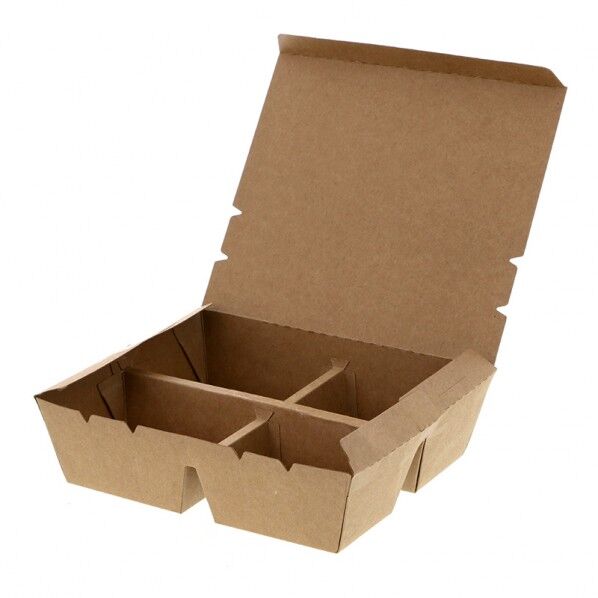 エコランチボックス 4仕切 クラフト