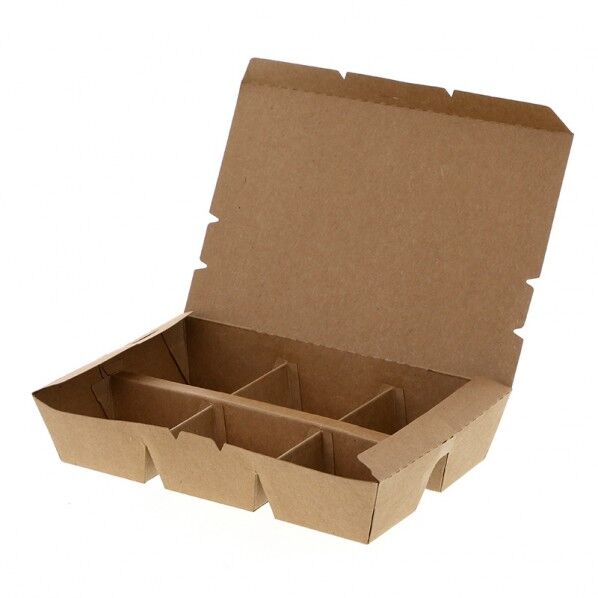 エコランチボックス 6仕切 クラフト