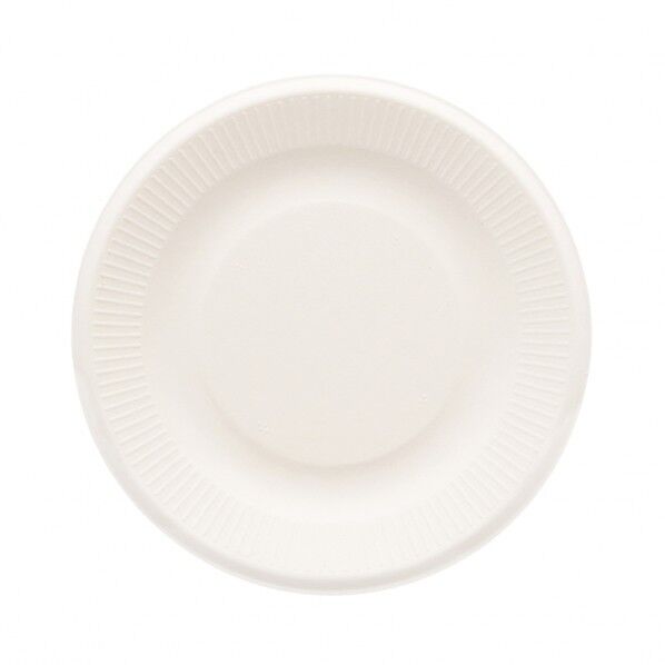 紙皿 バガスペーパーウェア プレート プレート 18cm ホワイト