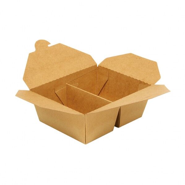 ペーパーランチBOX 2仕切り 17-14 クラフト