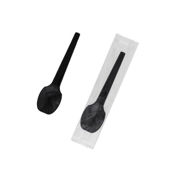 プラスチックスプーン 10cm 単袋 黒
