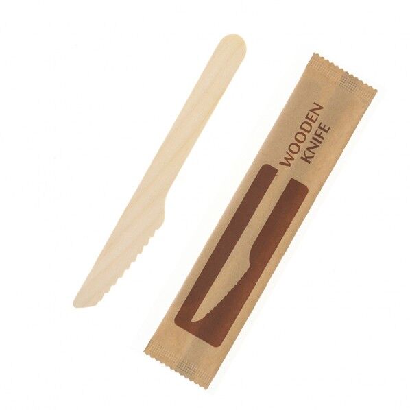 木製ナイフ 140mm 未晒紙完封