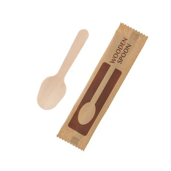 木製スプーン 85mm 未晒紙完封