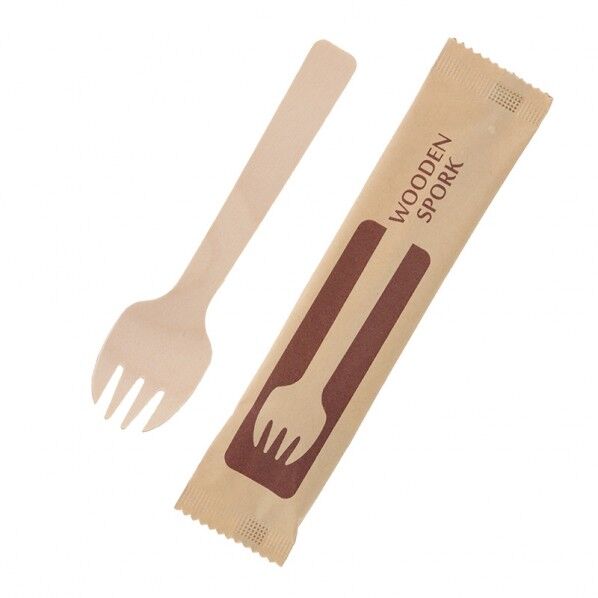 木製フォークスプーン 105mm 未晒紙完封