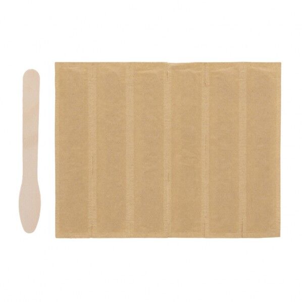 木製アイスヘラ 125mm 未晒紙完封 6連