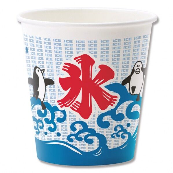 紙コップ 氷用 8オンス 波乗りペンギン