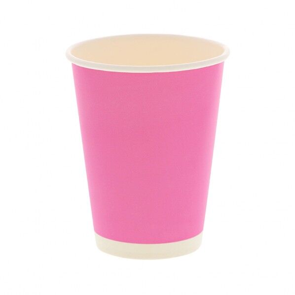 ペーパーカップ アイス・ホット兼用 ピンク 12オンス 口径90mm