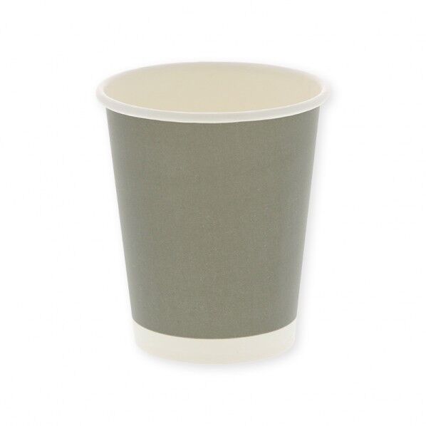ペーパーカップ アイス･ホット兼用 ライトグレー 8オンス 口径80mm