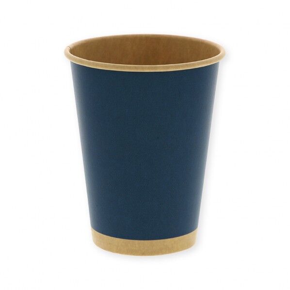 ペーパーカップ アイス・ホット兼用 未晒ネイビー 12オンス 口径90mm