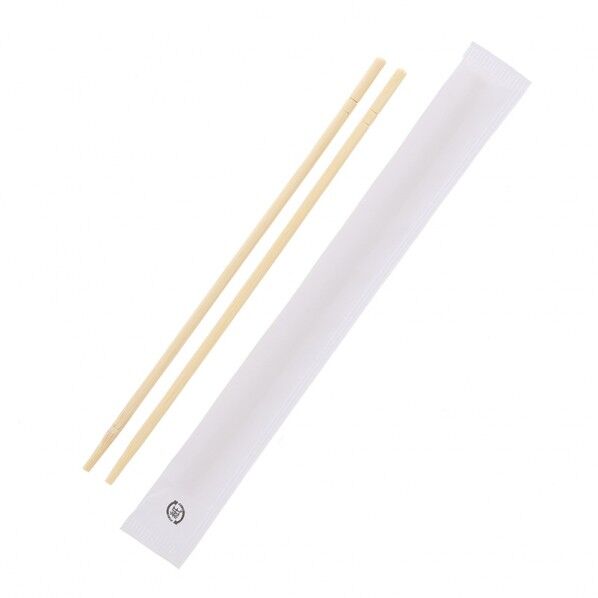 竹丸箸スリム紙完封 4．5φ×20cm 晒
