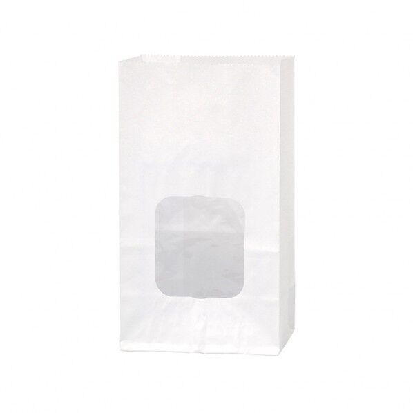 窓付耐油角底袋 9-6 白無地
