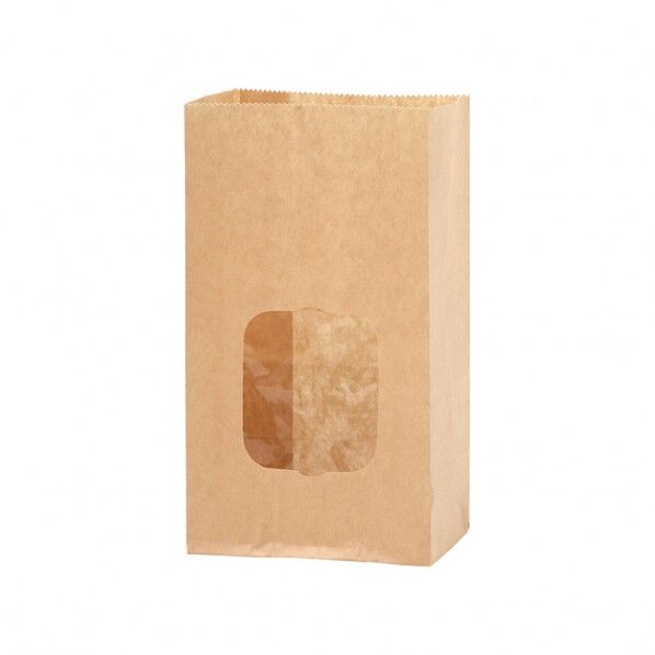 窓付耐油角底袋 9-6 未晒無地