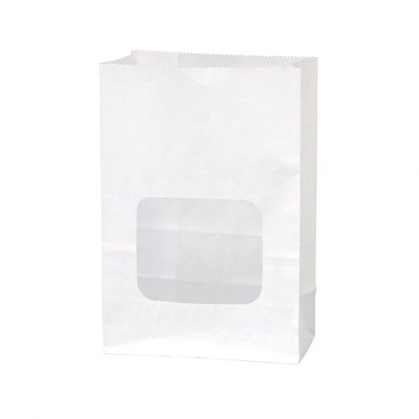 窓付耐油角底袋 11-6 白無地