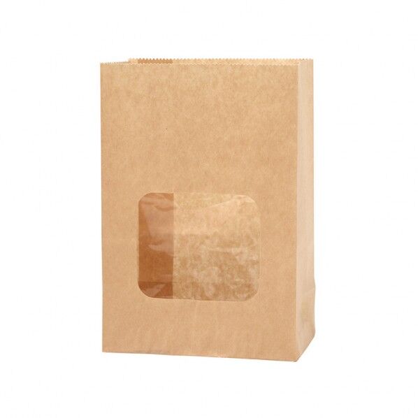 窓付耐油角底袋 11-6 未晒無地