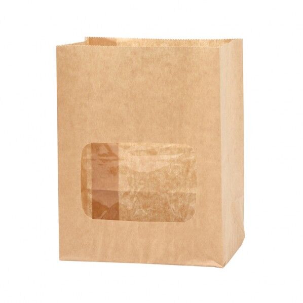 窓付耐油角底袋 13-8 未晒無地