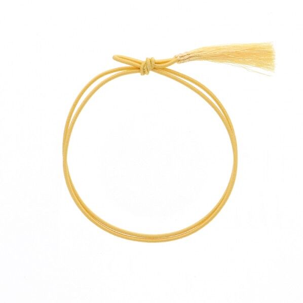 カラーゴム 彩ゴム房 2重 片花結び 58cm クリーム