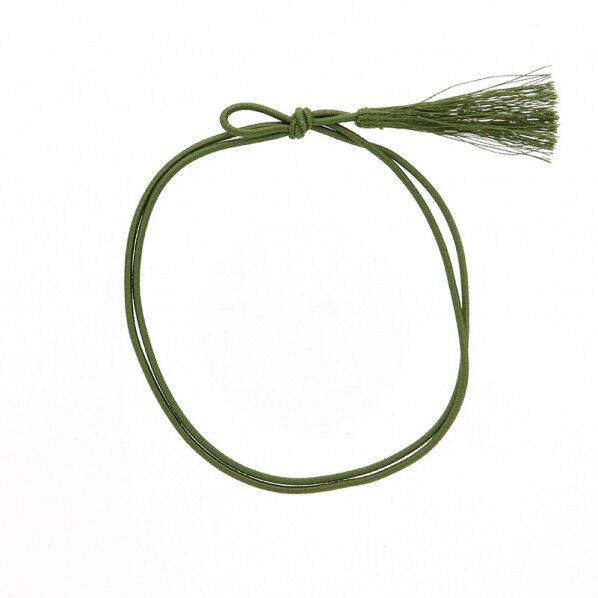 シモジマ カラーゴム 彩ゴム房 2重 片花結び 58cm 濃緑 全長:58cm/折径:11cm 001510110 50本
