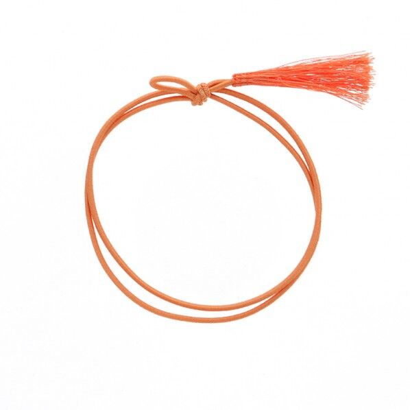 カラーゴム 彩ゴム房 2重 片花結び 58cm オレンジ