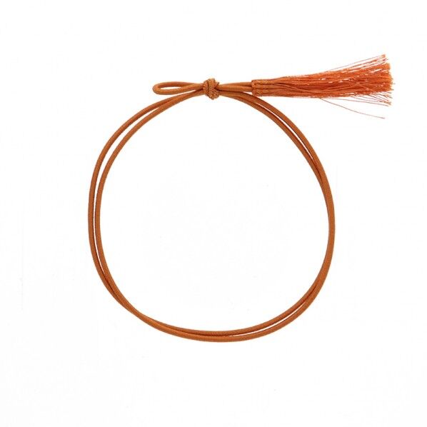 カラーゴム 彩ゴム房 2重 片花結び 58cm 茶