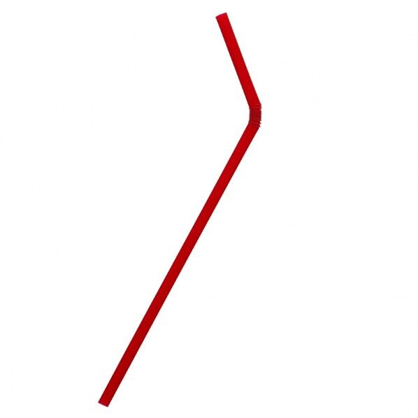 フレックスストロー 透明袋入 赤