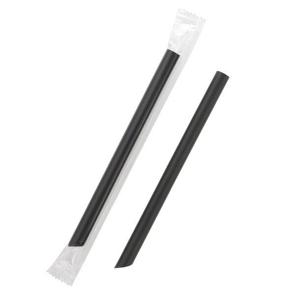 ストレートストロー フィルム包装 12×18 642 黒