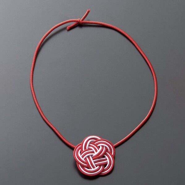 ゴム付き水引飾り 紅白梅結び 50本