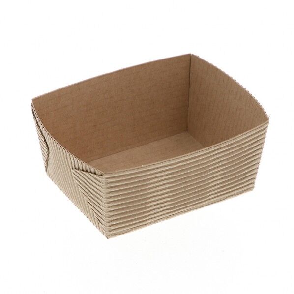 天満紙器 製菓資材 ベーキングトレー CT8734 茶無地 外寸:65×85×高45mm 004299706 50枚