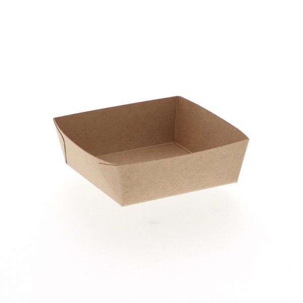 天満紙器 製菓資材 クラフトベーキングトレー BT8731 茶無地 外寸:65×65×高25mm 004469081 50枚