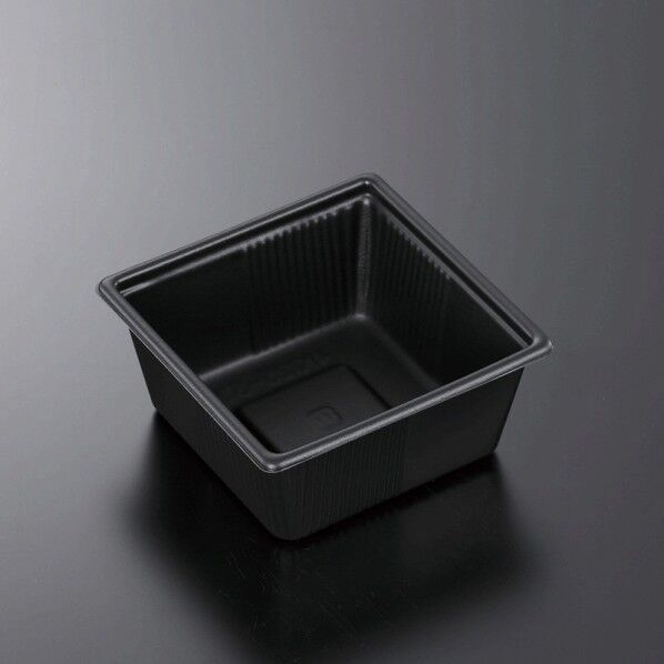 中央化学 惣菜容器 SDキャセロ 本体 4K125-57 BK 黒 外寸:125×125×57mm 004463916 50個