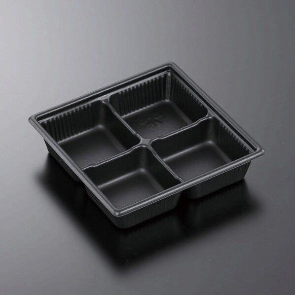 中央化学 惣菜容器 SDキャセロ 本体 15-15 4S BK 黒 外寸:150×150×高35mm 004463929 50個