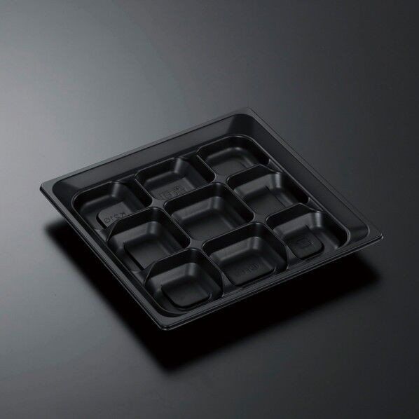 中央化学 弁当容器 CT香旬 本体 K21G BK 黒 外寸:207×207×24mm 004467062 50枚