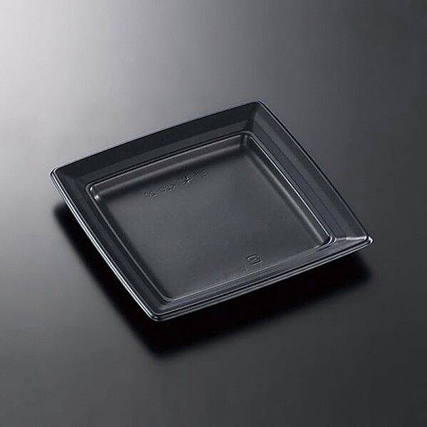 中央化学 食品容器 CT沙楽 本体 K20-20 BK 外寸:200×200×22mm 004467077 50枚